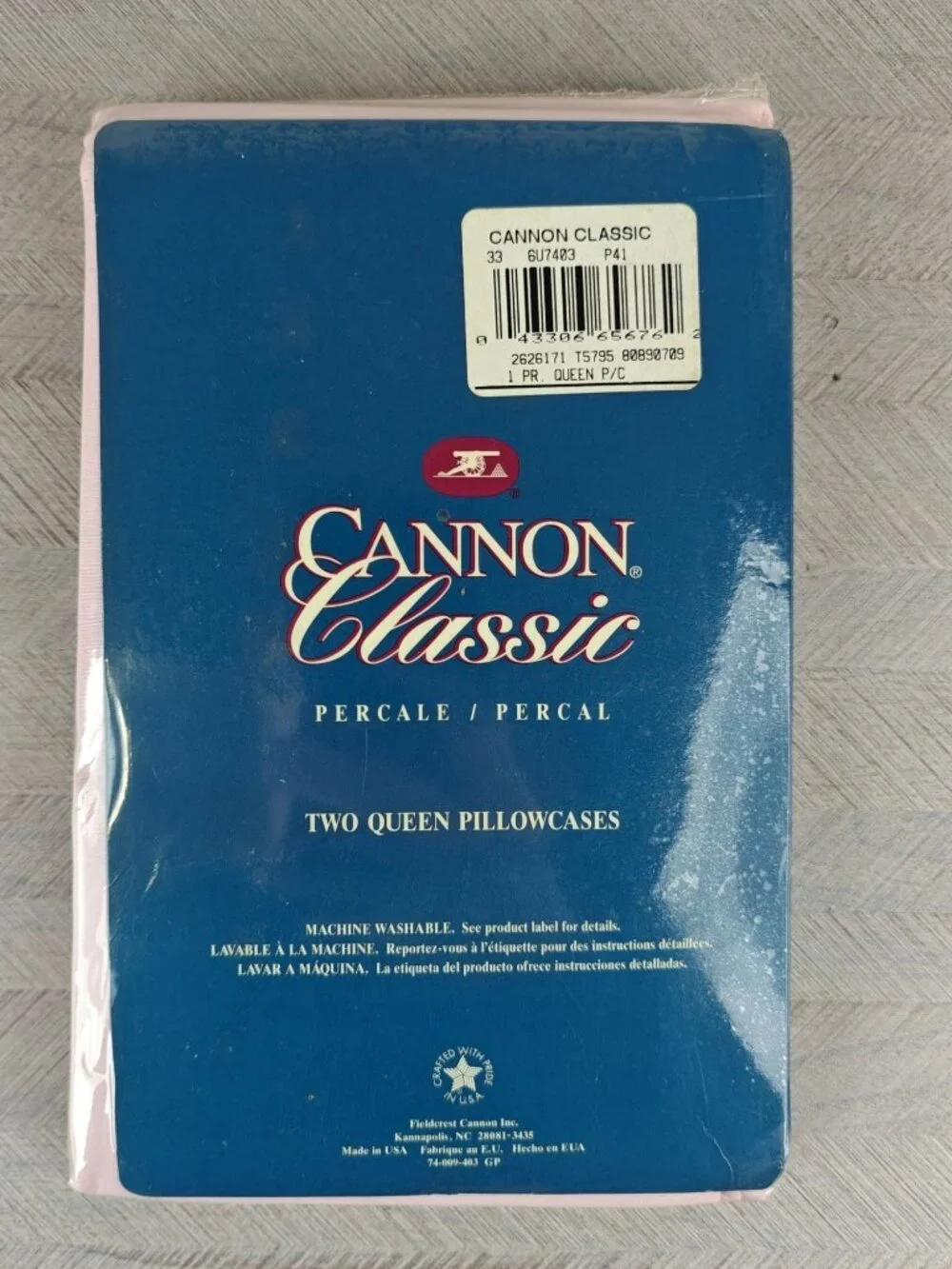 Cannon Classic Percale Cotton Blend Queen Pillowcases 180 Thread Count Pink New